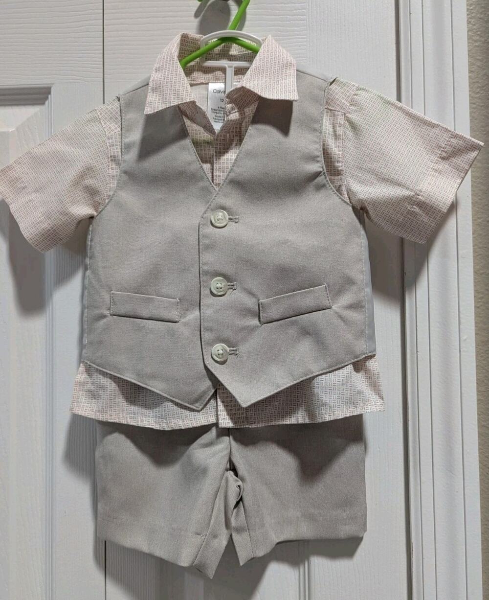 Calvin Klein Baby Boy Suit Set Sz 12 M